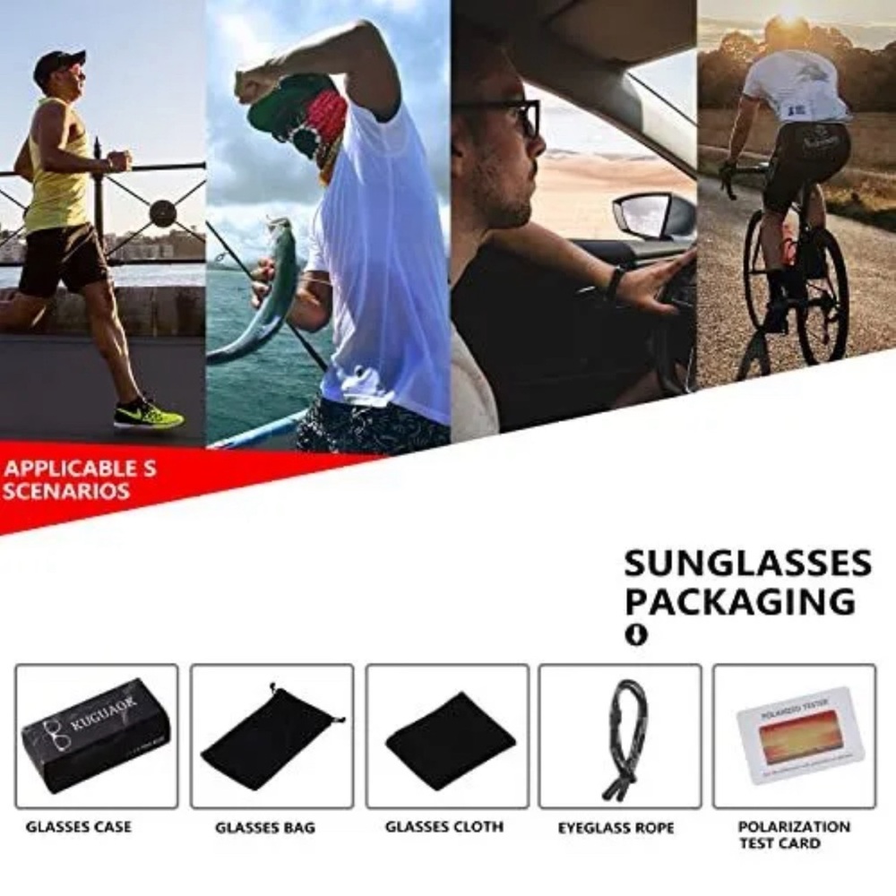 Green Polarized UV400 Sunglasses Fishing Cycling Hiking Sports Polarize Eye ware - Picture 8 of 9